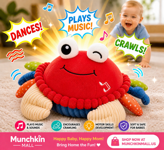 MunchkinMall™ Crawl & Giggle Crab – Baby Crawling Toy