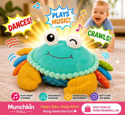 MunchkinMall™ Crawl & Giggle Crab – Baby Crawling Toy